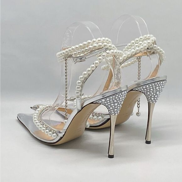 Mach & Mach Diamond Of Elizabeth PVC Embellished High-Heel Pumps size 40 - Picture 9 of 15